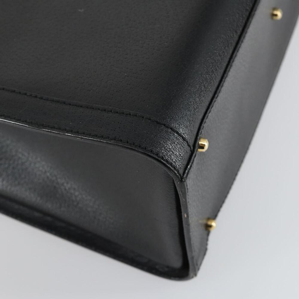 GUCCI Bamboo Hand Bag Leather Black Gold 002 1186 0260 Auth 156902 - Picture 16 of 16